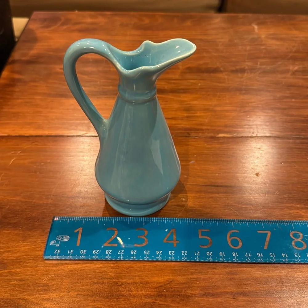 Vintage Maple Syrup Pitcher Handle Ceramic Blue Marked 474 EXCELLENT CONDITION
